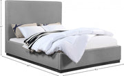 Alfie Linen Textured Fabric Full Bed Grey - Gate FurnitureFull Bed