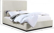 Alfie Linen Textured Fabric Queen Bed Beige - Gate FurnitureQueen Bed