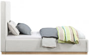 Alfie Linen Textured Fabric Twin Bed Cream - Gate FurnitureTwin Bed