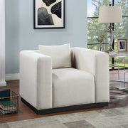 Alfie Linen Textured Fabric Upholstered Living Room Chair in Beige - 642Beige-C