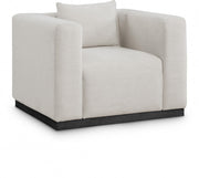 Alfie Linen Textured Fabric Upholstered Living Room Chair in Beige - 642Beige-C