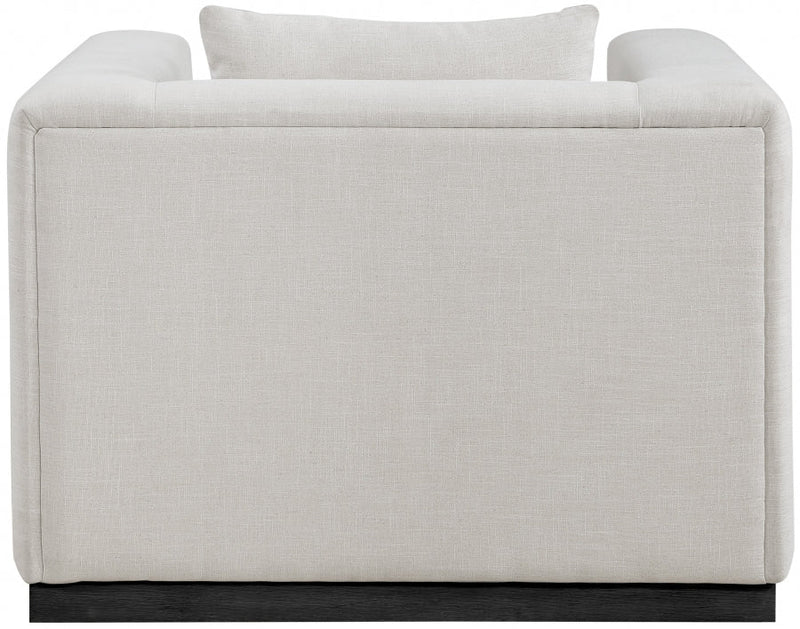 Alfie Linen Textured Fabric Upholstered Living Room Chair in Beige - 642Beige-C