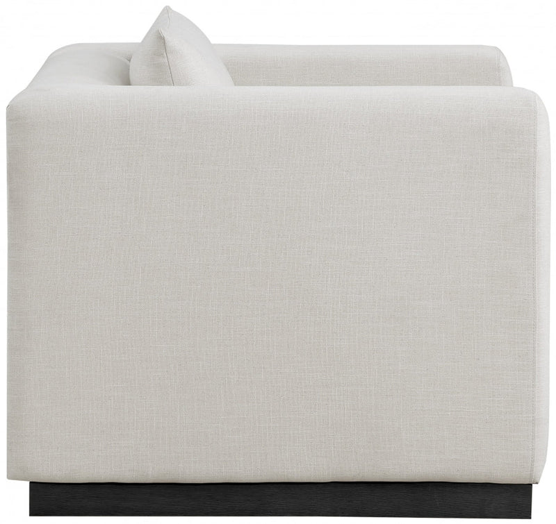 Alfie Linen Textured Fabric Upholstered Living Room Chair in Beige - 642Beige-C