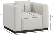 Alfie Linen Textured Fabric Upholstered Living Room Chair in Beige - 642Beige-C