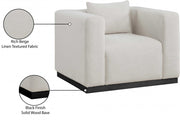 Alfie Linen Textured Fabric Upholstered Living Room Chair in Beige - 642Beige-C