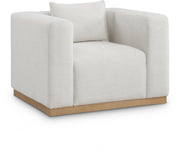 Alfie Linen Textured Fabric Upholstered Living Room Chair in Cream - 642Cream-C