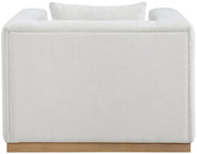 Alfie Linen Textured Fabric Upholstered Living Room Chair in Cream - 642Cream-C