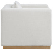 Alfie Linen Textured Fabric Upholstered Living Room Chair in Cream - 642Cream-C