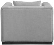 Alfie Linen Textured Fabric Upholstered Living Room Chair in Grey - 642Grey-C