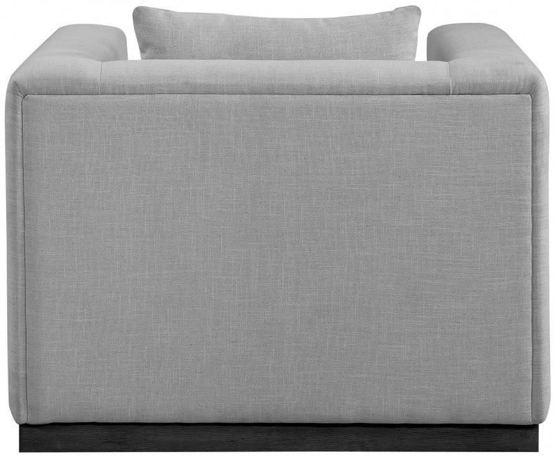 Alfie Linen Textured Fabric Upholstered Living Room Chair in Grey - 642Grey-C