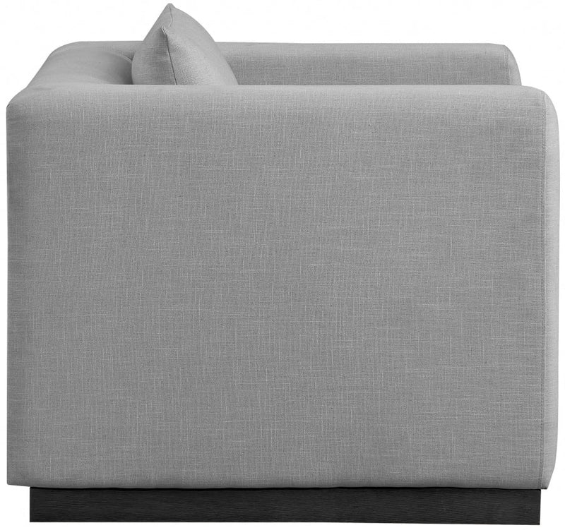 Alfie Linen Textured Fabric Upholstered Living Room Chair in Grey - 642Grey-C