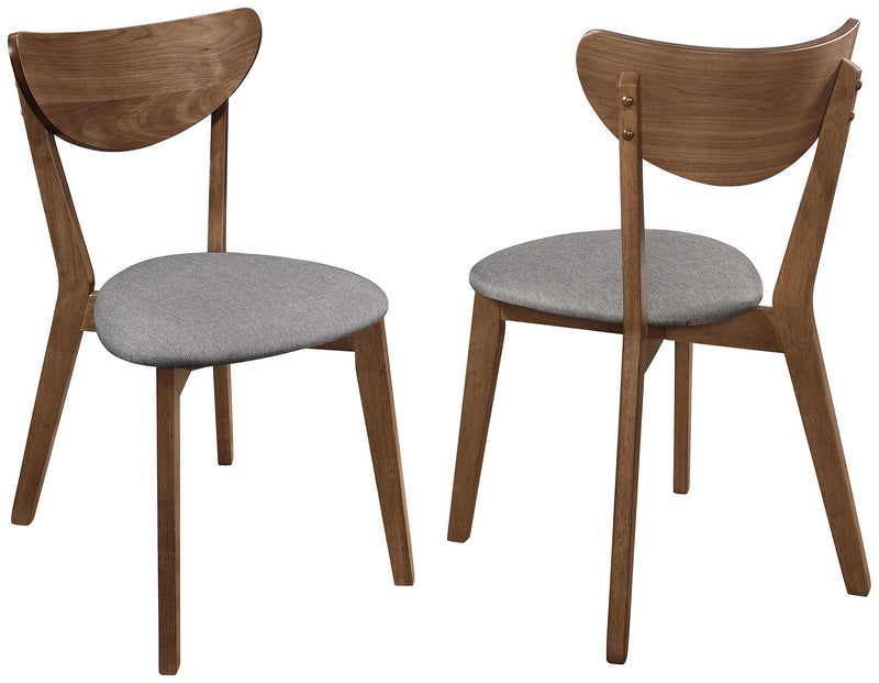Alfredo Dining Side Chair Grey and Natural Walnut (Set of 2) - 108082