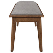 Alfredo Upholstered Dining Bench Grey and Natural Walnut - 108083