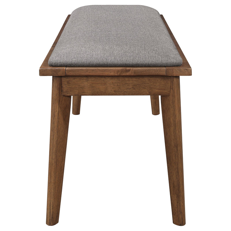 Alfredo Upholstered Dining Bench Grey and Natural Walnut - 108083