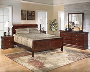 Alisdair Full Sleigh Bed with 2 Nightstands in Reddish Brown - PKG000497