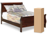Alisdair Full Sleigh Bed with Mattress in Reddish Brown - PKG000503