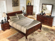 Alisdair King Sleigh Bed with 2 Nightstands in Reddish Brown - PKG000498