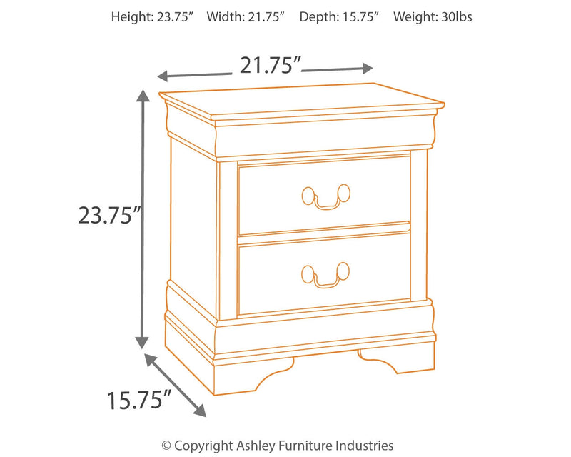 Alisdair King Sleigh Bed with 2 Nightstands in Reddish Brown - PKG000498