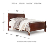Alisdair Reddish Brown King Sleigh Bed and Chest - B376B31