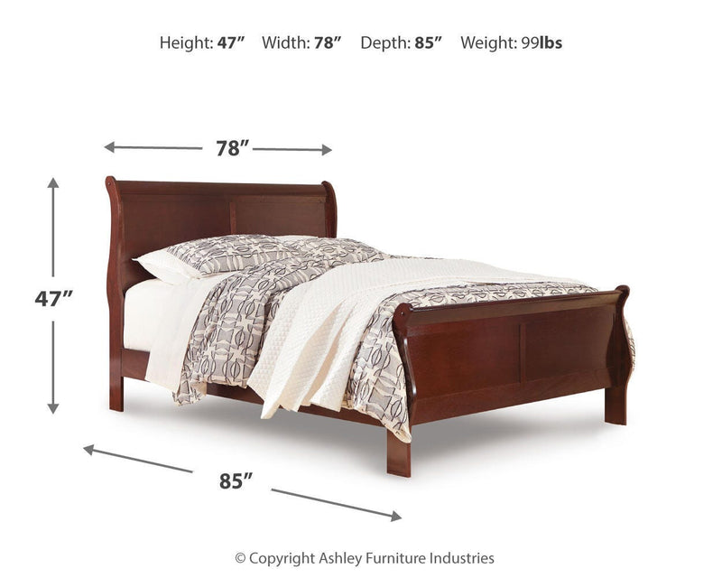 Alisdair Reddish Brown King Sleigh Bed and Chest - B376B31