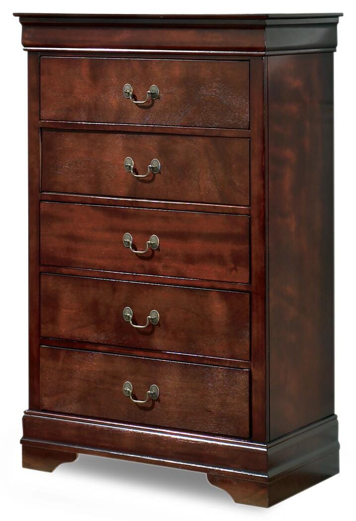 Alisdair Reddish Brown Queen Sleigh Bed, Dresser and Chest - B376B28
