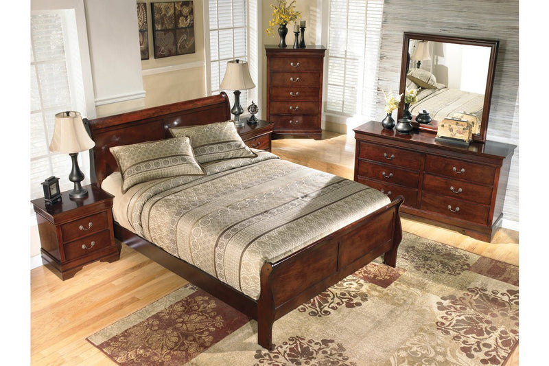 Alisdair Reddish Brown Queen Sleigh Bed - Gate FurnitureQueen Bed
