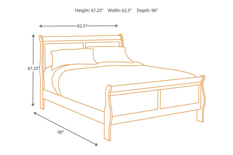 Alisdair Reddish Brown Queen Sleigh Bed - Gate FurnitureQueen Bed