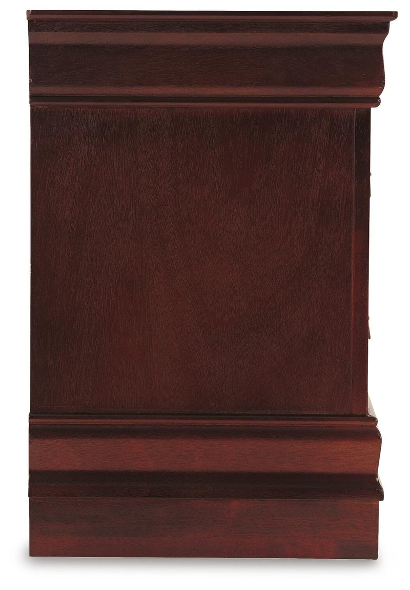 Alisdair Reddish Brown Twin Sleigh Bed, 2 Dressers, Mirror and Nightstand - B376B33