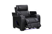All Star - Black Power Recliner with Power Headrest, Storage Armrest, LED Light, Cup Holder, USB - Type C Charger, Zero Gravity - L660-R