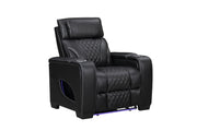 All Star - Black Power Recliner with Power Headrest, Storage Armrest, LED Light, Cup Holder, USB - Type C Charger, Zero Gravity - L660-R