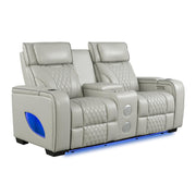 All Star - Gray Power Recliner Loveseat with Power Headrest, Bluetooth Speaker, Console, Storage Armrest, Cup Holder, Tube LED, USB-Type C, Zero Gravity - L661-L