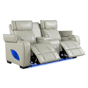 All Star - Gray Power Recliner Loveseat with Power Headrest, Bluetooth Speaker, Console, Storage Armrest, Cup Holder, Tube LED, USB-Type C, Zero Gravity - L661-L