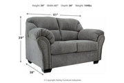 Allmaxx Pewter Loveseat - Gate FurnitureLoveseat