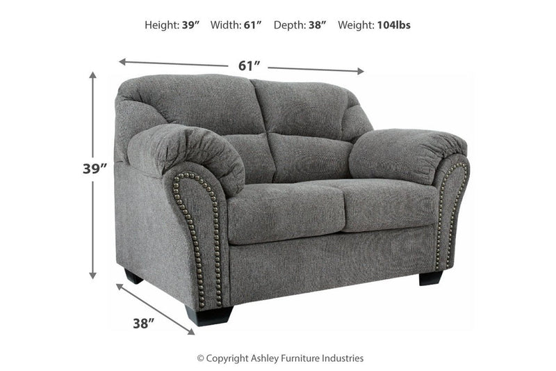 Allmaxx Pewter Loveseat - Gate FurnitureLoveseat