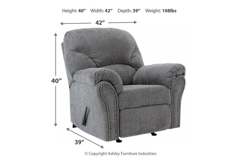 Allmaxx Pewter Recliner - Gate FurnitureRecliner