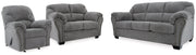 Allmaxx Sofa, Loveseat and Recliner in Pewter - PKG002322