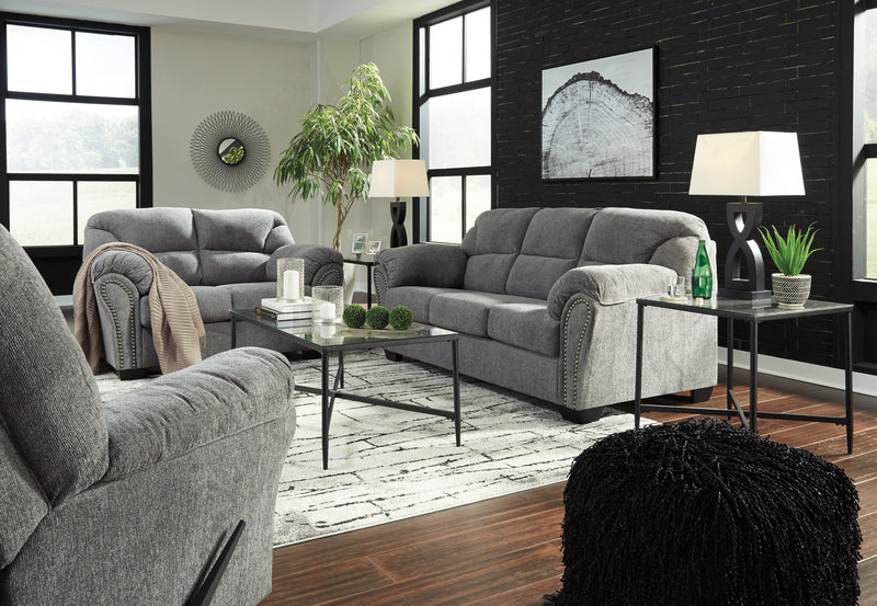 Allmaxx Sofa, Loveseat and Recliner in Pewter - PKG002322