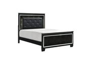 Allura Black LED King Panel Bed - Gate FurnitureKing Bed