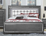 Allura Gray LED Upholstered Panel Bedroom Set - Gate FurnitureBedroom Set