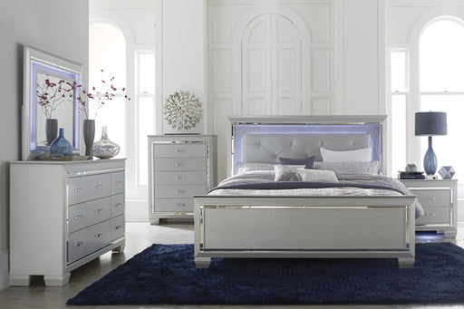 Allura Silver LED Upholstered Panel Bedroom Set - Gate FurnitureBedroom Set