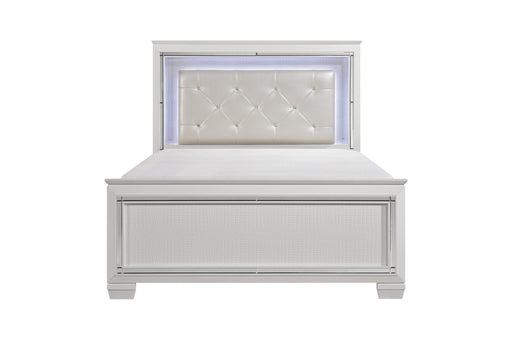 Allura White LED King Panel Bed - Gate FurnitureKing Bed