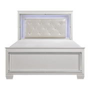 Allura White LED Upholstered Panel Bedroom Set - Gate FurnitureBedroom Set