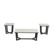 Alora - White & Black 3PC Coffee Table Set - T119-3PC-Set