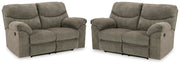 Alphons Putty Set of 2 Reclining Loveseats - 28201U4