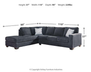 Altari Slate 2-Piece Sectional with Chaise and Ottoman - 87213U11