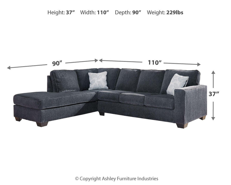 Altari Slate 2-Piece Sectional with Chaise and Ottoman - 87213U11