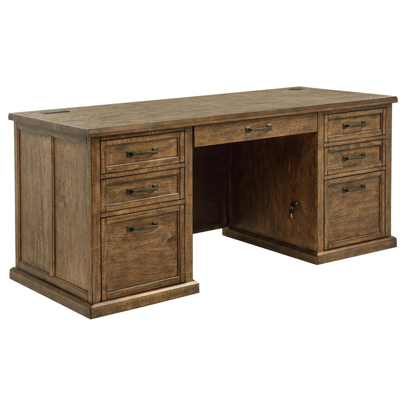 Altidore 68-inch 7-drawer Executive Home Office Desk Distressed Brown - 800795