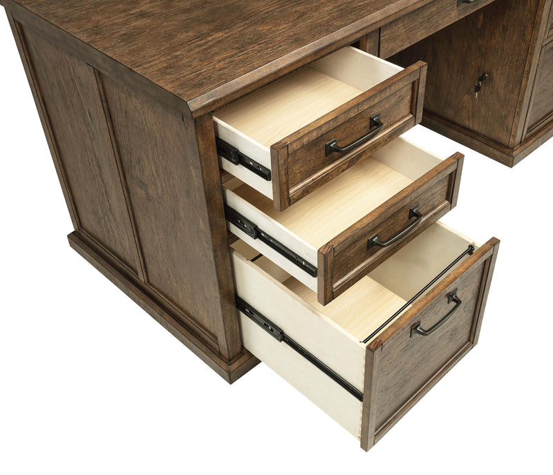 Altidore 68-inch 7-drawer Executive Home Office Desk Distressed Brown - 800795