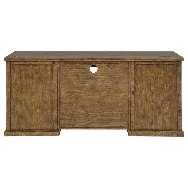 Altidore 68-inch 7-drawer Executive Home Office Desk Distressed Brown - 800795