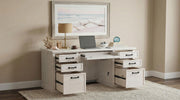 Altidore 68-inch 7-drawer Executive Home Office Desk Distressed White - 800796